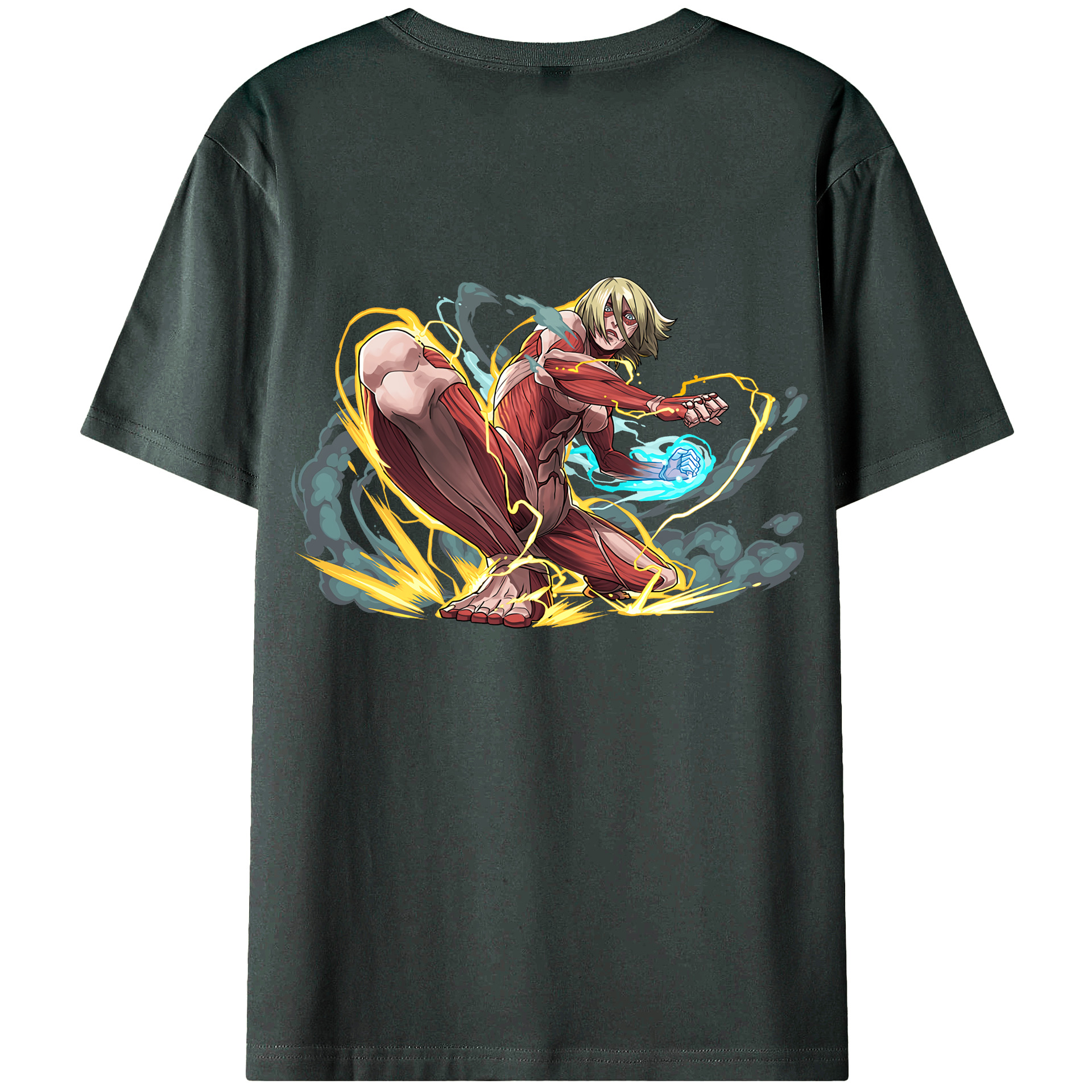 （画像用） 進撃の巨人 Attack on Titan 綿100％ メンズ半袖Tシャツ（バックプリント） 通気性